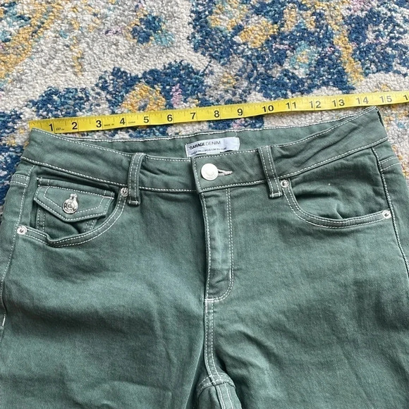 Garage Denim Low Rise Flare Jean Moss green Junior size 9 Retro - Picture 6 of 13